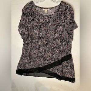 Elegant Black and White Floral Women's Blouse